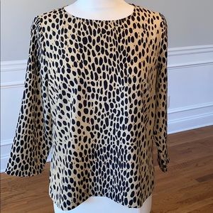J CREW SPOTTED BLOUSE EUC